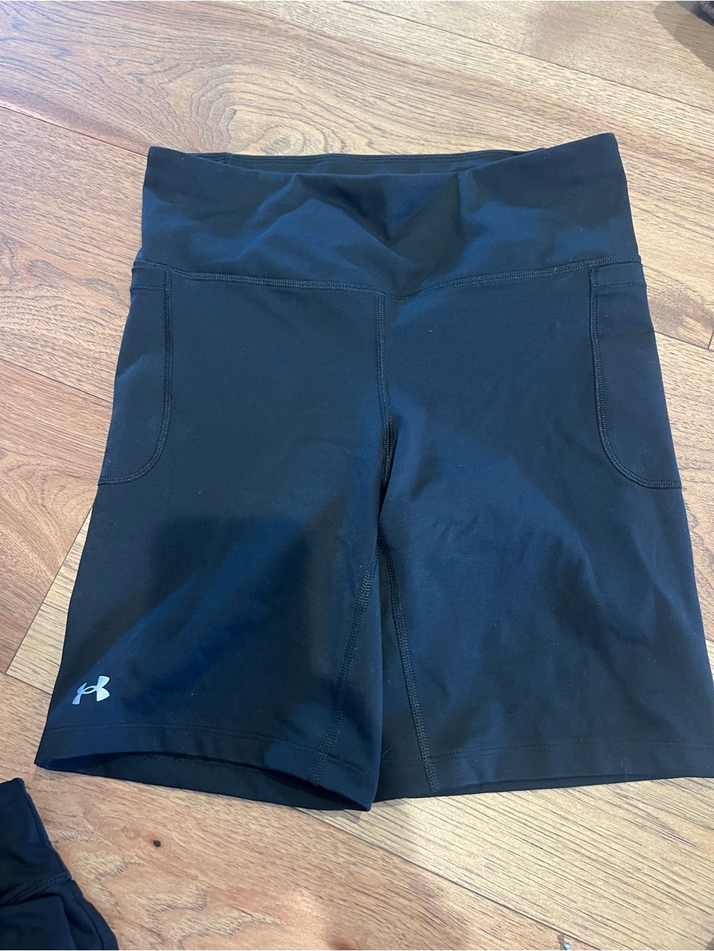 Under Armour Black High-Rise Bike Shorts with Pockets